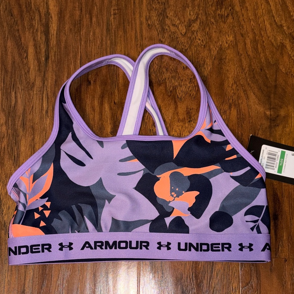 Under Armour Lavender & Coral Floral Sports Bra
